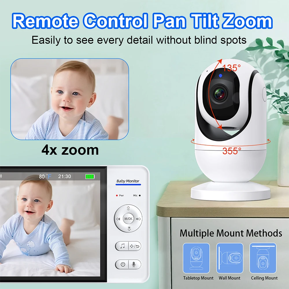 WiFiなし 7インチ ベビーモニター 双方向音声 ナイトビ - Home Cinema Wireless のレビューと価格