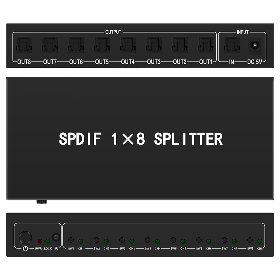 Toslink-デジタル光オーディオスプリッター,1 in  - Home Cinema Tv のレビューと価格