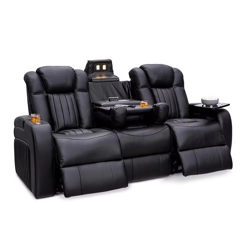 革製リクライニングソファセット 電動リクライニング ホームシ - Home Cinema Chairs のレビューと価格